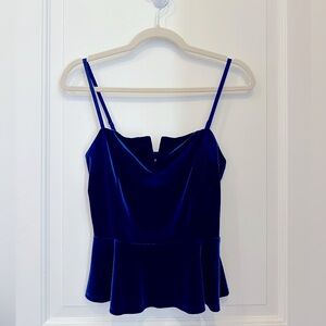 Express dark blue velvet tank Size Small NWT